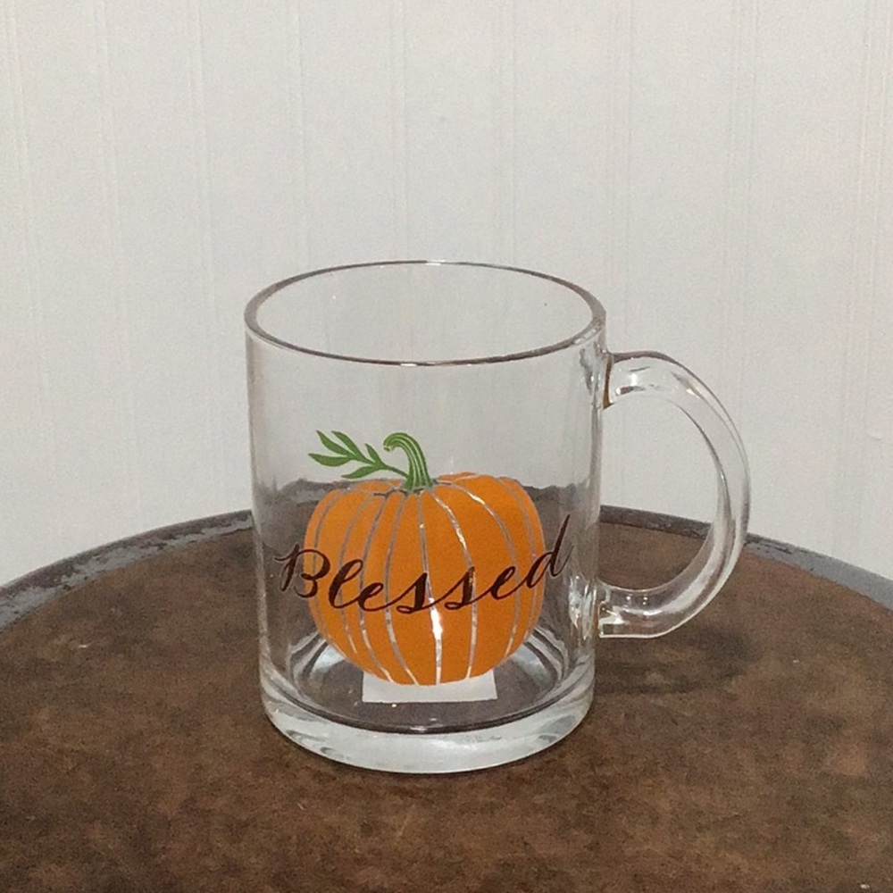“Blessed” Pumpkin Glass Mug